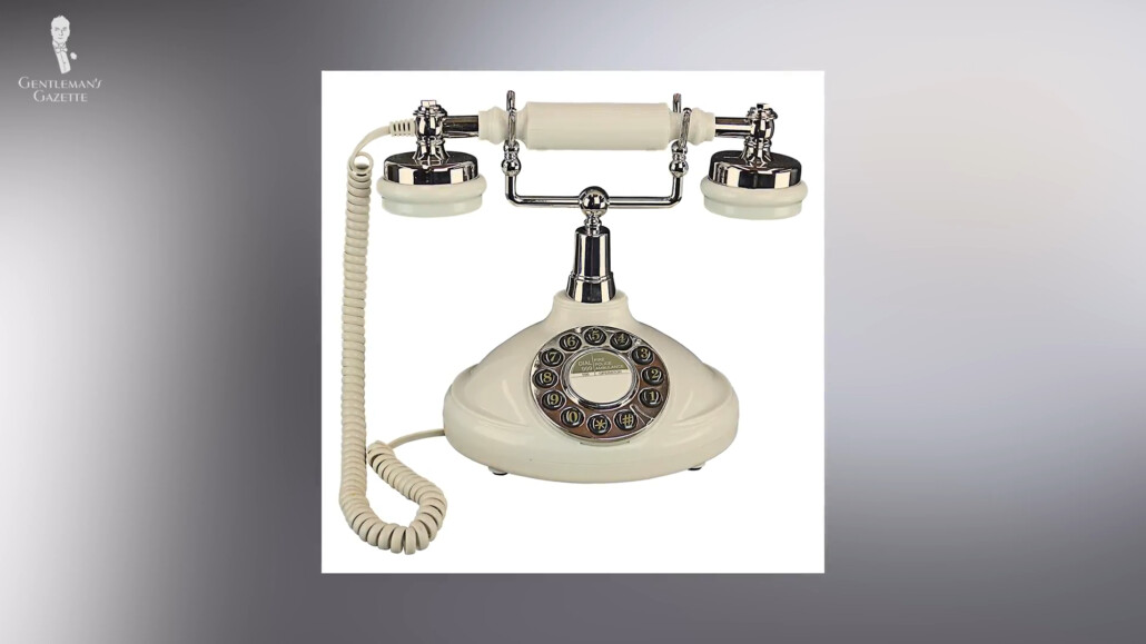 A reproduction telephone in a classic design.