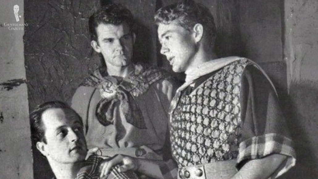 A young James Dean (right) as Malcolm in Macbeth