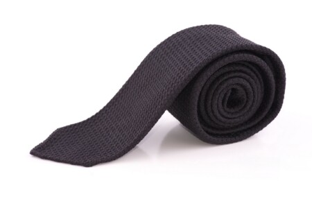 Grenadine Silk Tie in Black