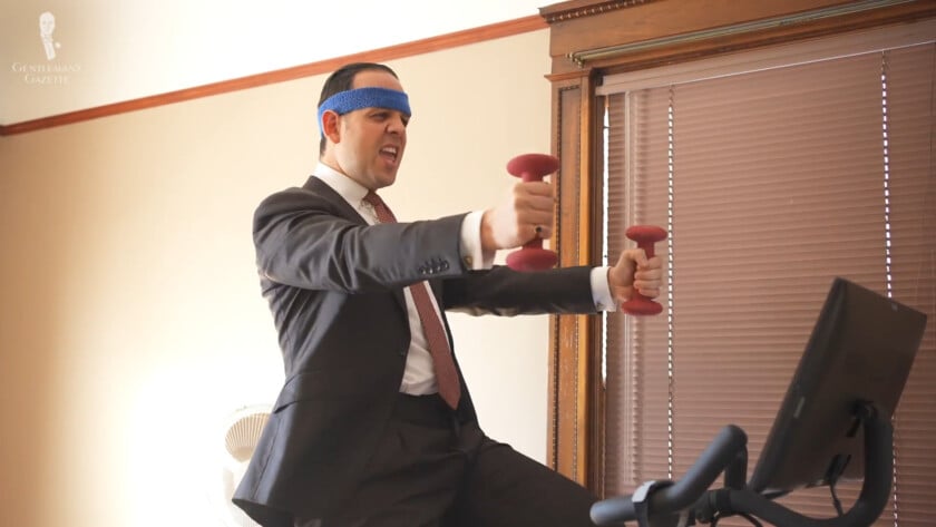 Raphael Keeping Fit On His Peloton Bike Raphael keeping fit on his Peloton bike.