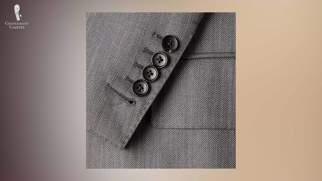 The buttonhole closest to the wrist on Tom Ford jackets is made larger than the others to display functional cuffs