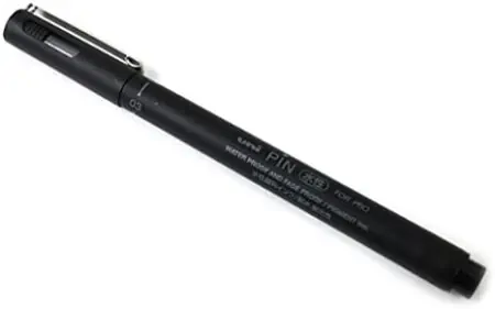 Uni Mitsubishi Pin Pen - 03 Pigment Ink - 0.38 mm - Black Ink