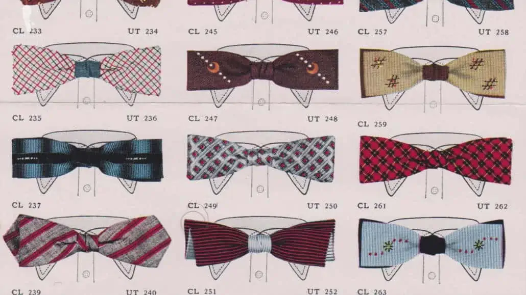 The color and size range of bow ties in the 1950s was really expanded.