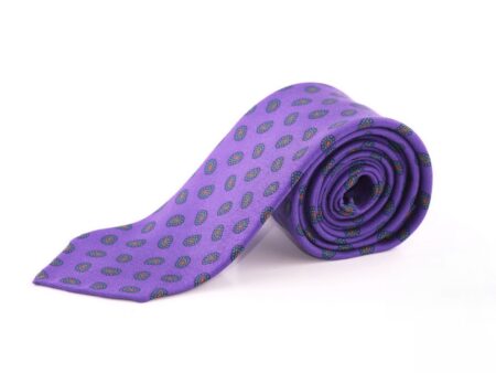 Madder Silk Tie in Purple with Paisley