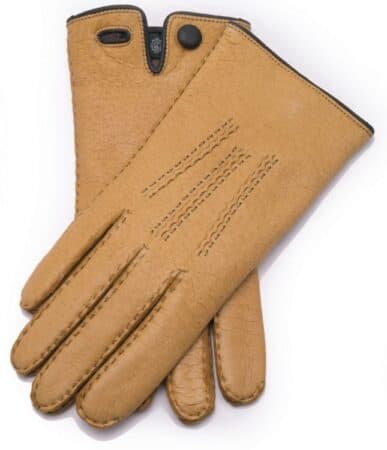 Peccary Gloves Cashmere Lined Waterproof in Chamois Yellow