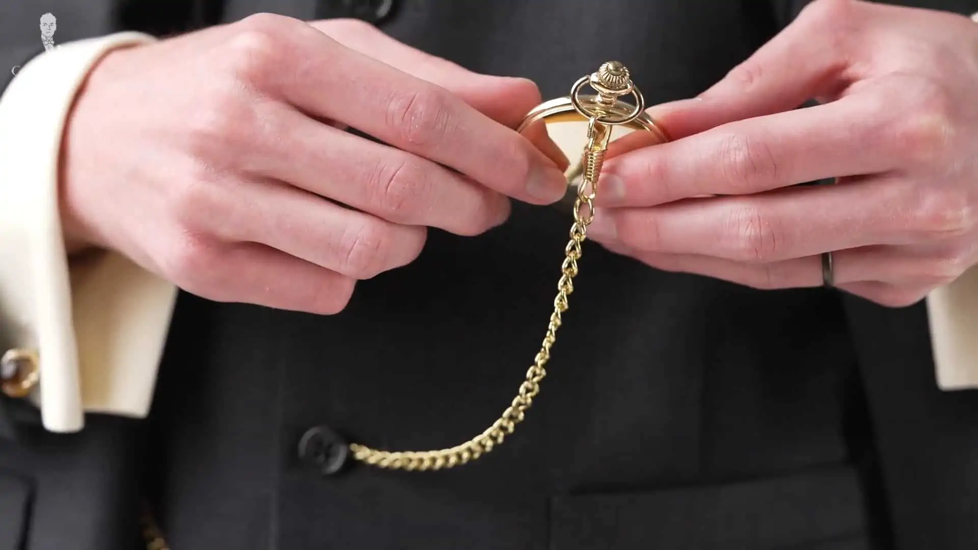 Preston's gold pocket watch is one of his most complimented items