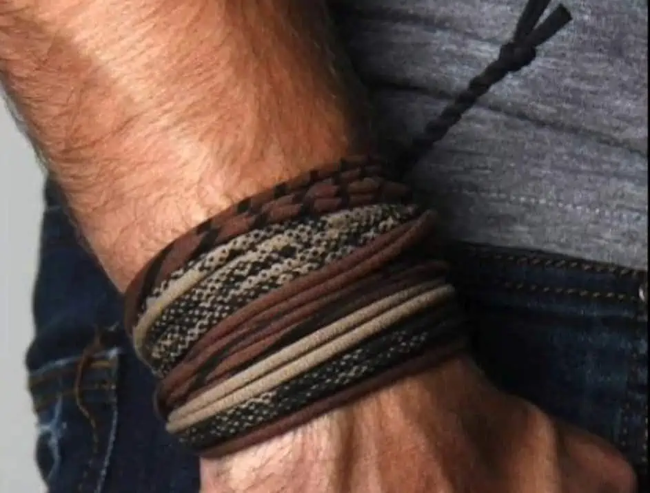 Stacked fabric bracelets