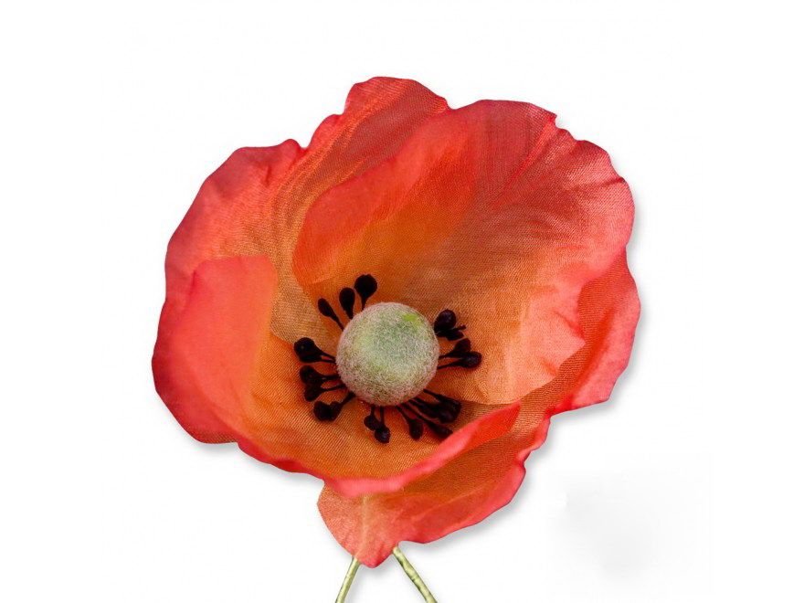 Orange Red Poppy Boutonniere by Fort Belvedere