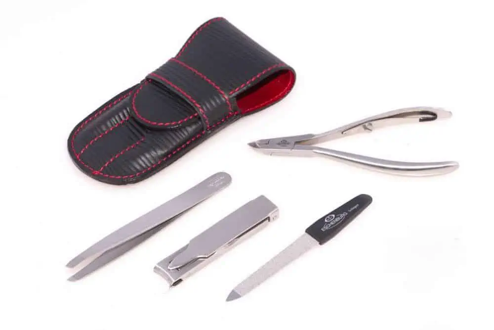 Manicure Set Travel Kit in Leather and Stainless Steel by Fort Belvedere