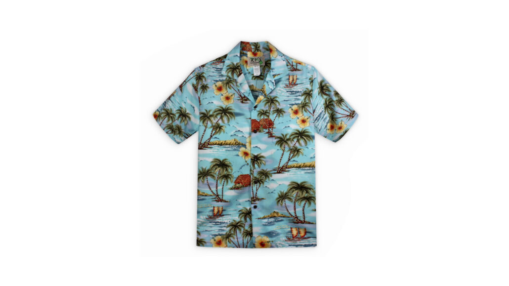 A Hawaiian shirt with a camp collar.