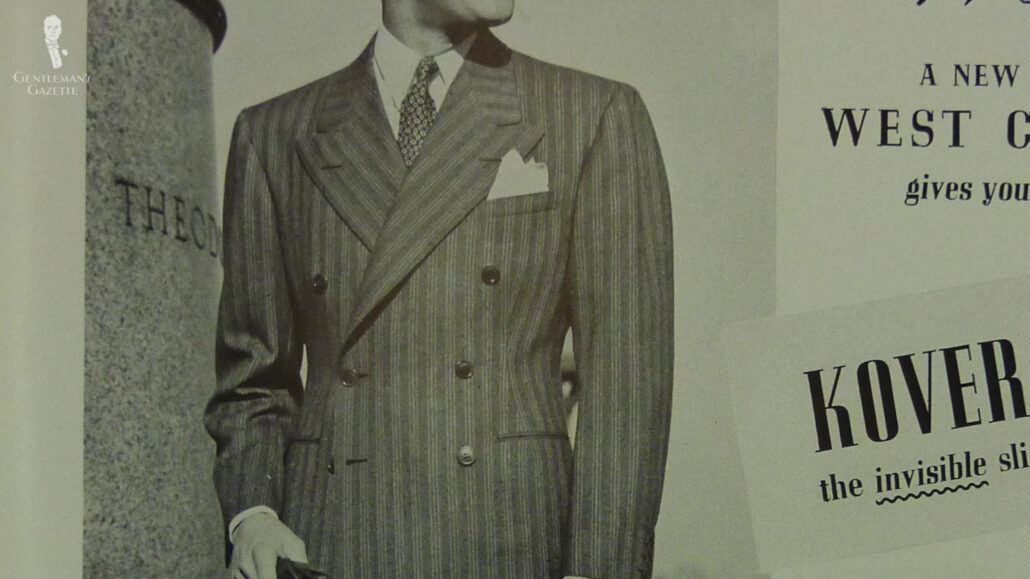 A double-striped, double-breasted jacket.