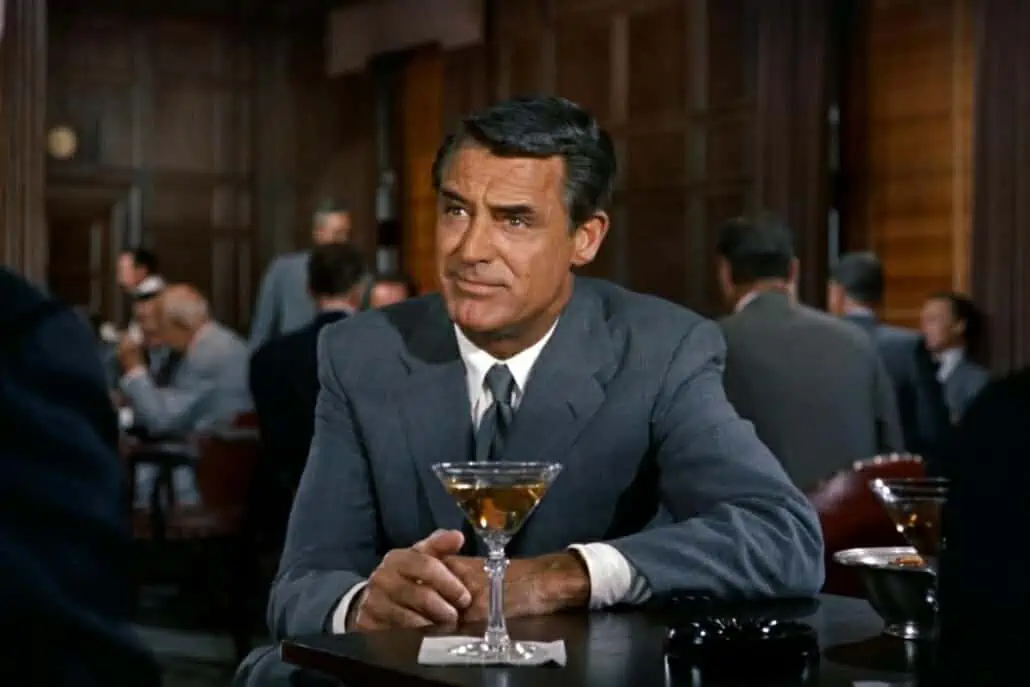 Cary Grant in North by Northwest, sporting a slick-back hairstyle.