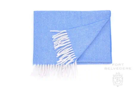 Cashmere Scarf for Men in Blue Herringbone Pattern 72 x 12 inches – Fort Belvedere