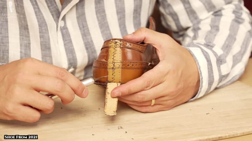 The leather on these 2021 Allen Edmonds shoes was nicely burnished and finished.