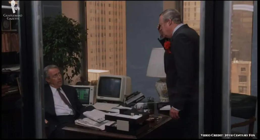 Dan wearing an oversized red boutonniere