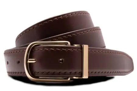 Dark Havana Brown Calf Leather Belt Aniline Dyed Cut-To-Size - Folded Edges 3cm x 120cm