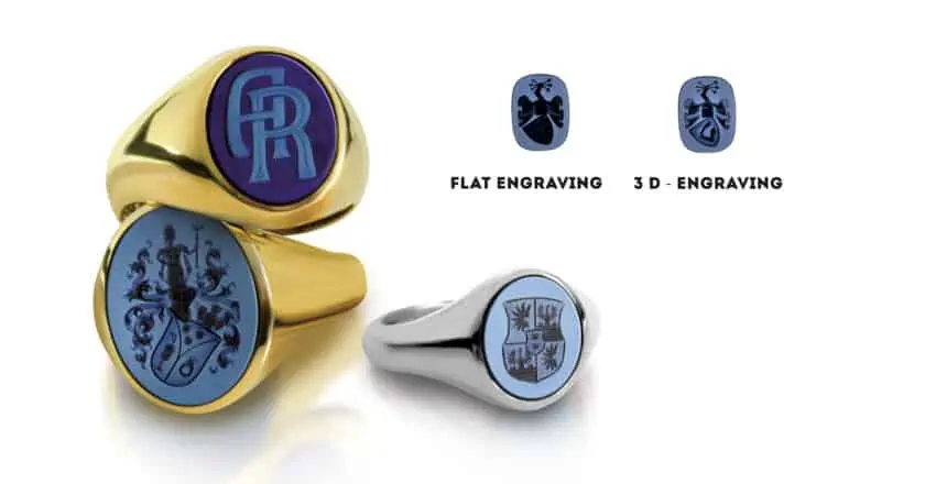 Signet Rings with varying engraving styles