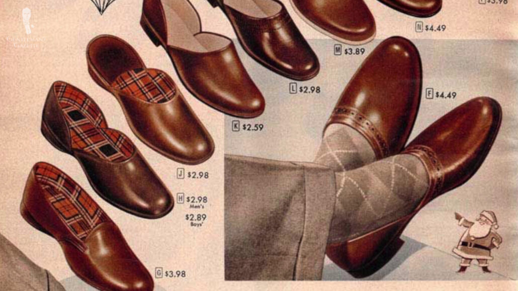 Different styles of loafers.