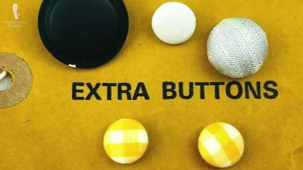 Fabric covered buttons were popular with the modernist in the 1960s.