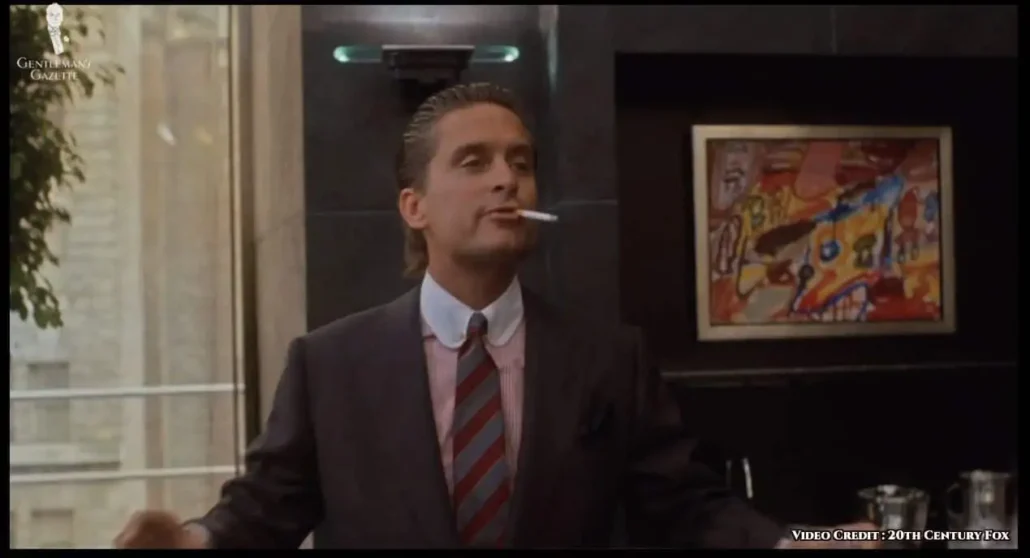 Gekko&rsquo;s iconic look also displays Alan Flusser&rsquo;s sartorial trademarks.