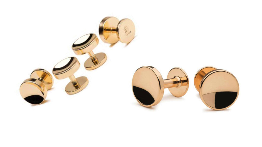 Gold shirt studs are both durable and elegant