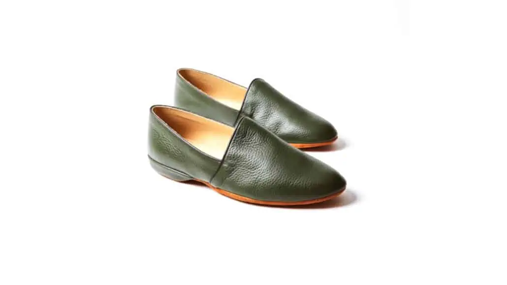 Green modern slippers.