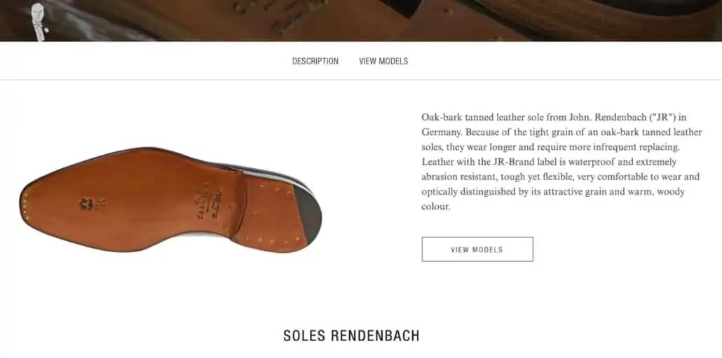 The Johann Rendenbach sole in a Carmina shoe.