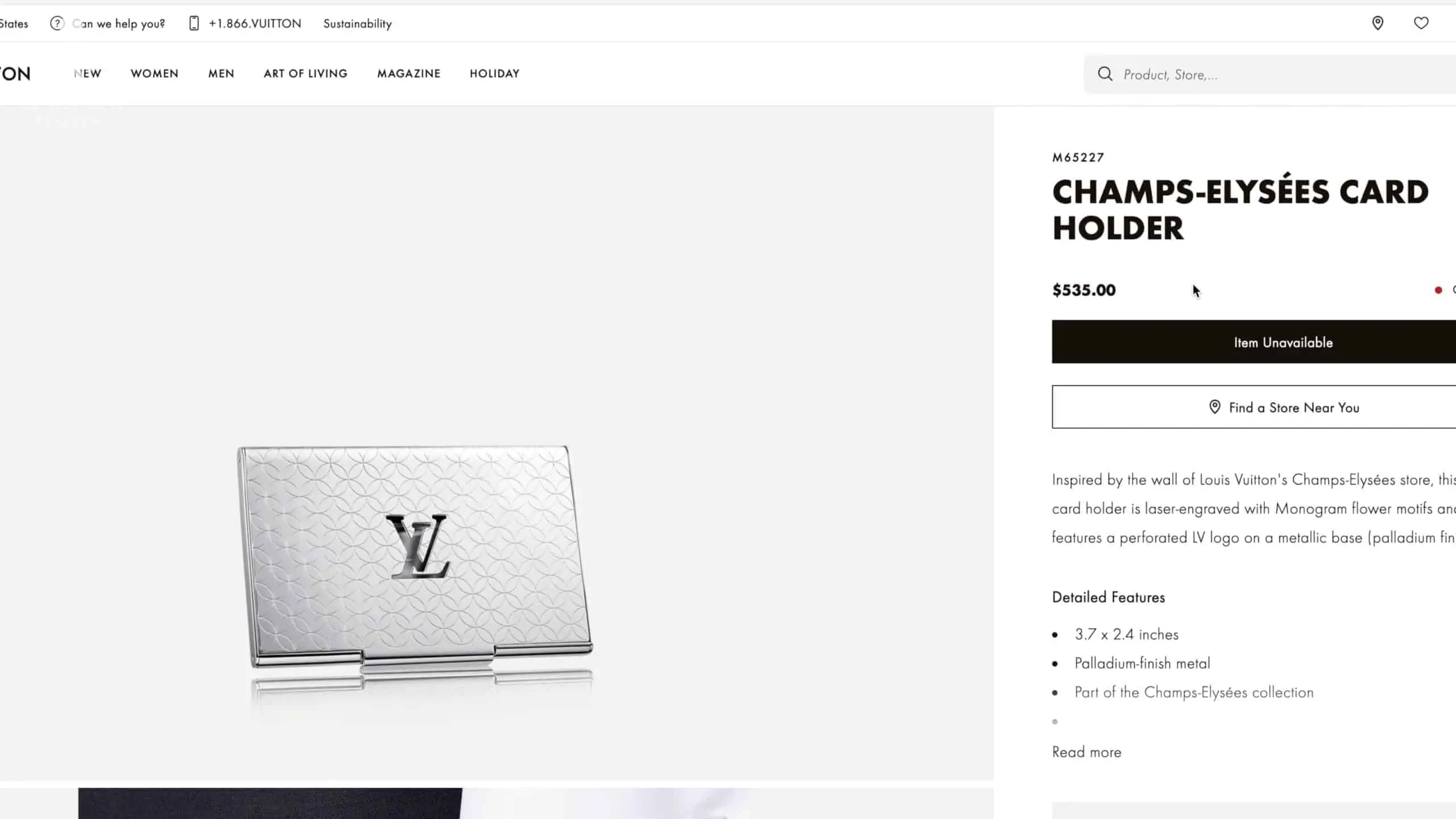 Louis Vuitton metal business cardholder.