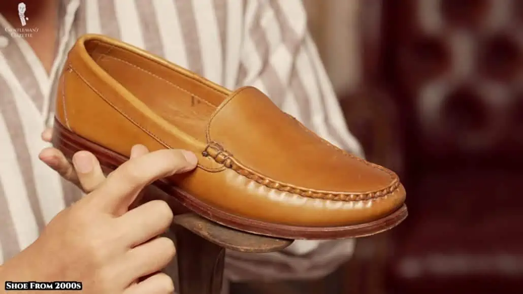 The Sanibel loafer has a moccasin-style construction.