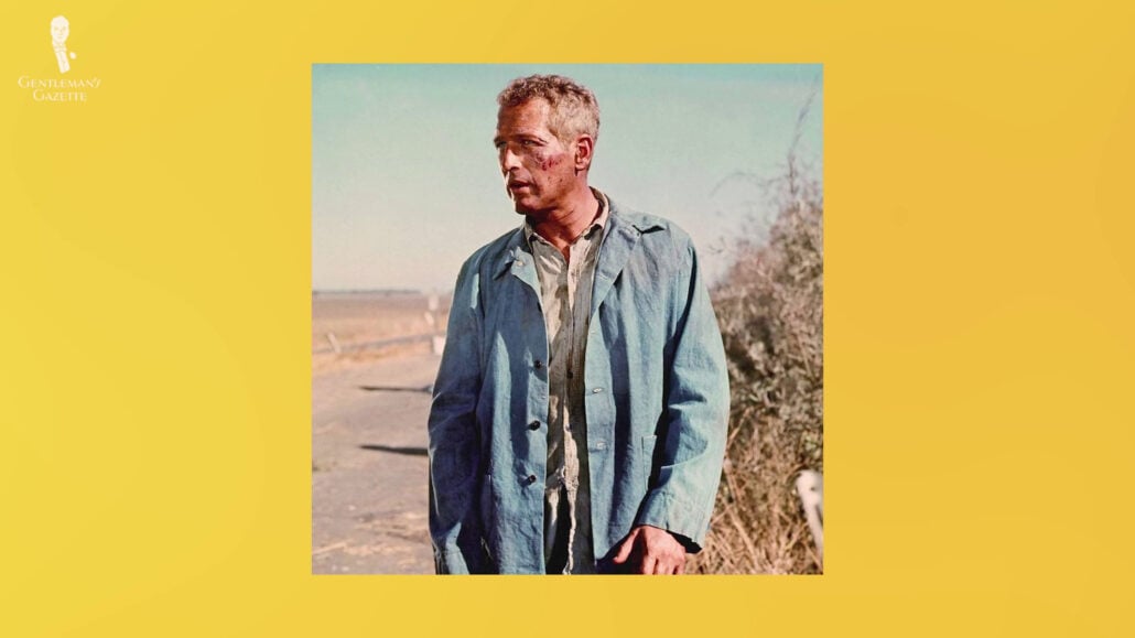 Paul Newman In The 1967 Film Cool Hand Luke Sporting A Denim Overshirt Paul Newman in the 1967 film Cool Hand Luke, sporting a denim overshirt