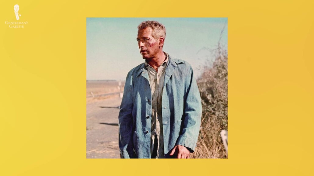 Paul Newman in the 1967 film Cool Hand Luke, sporting a denim overshirt