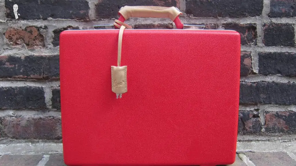 Solid red attaché case