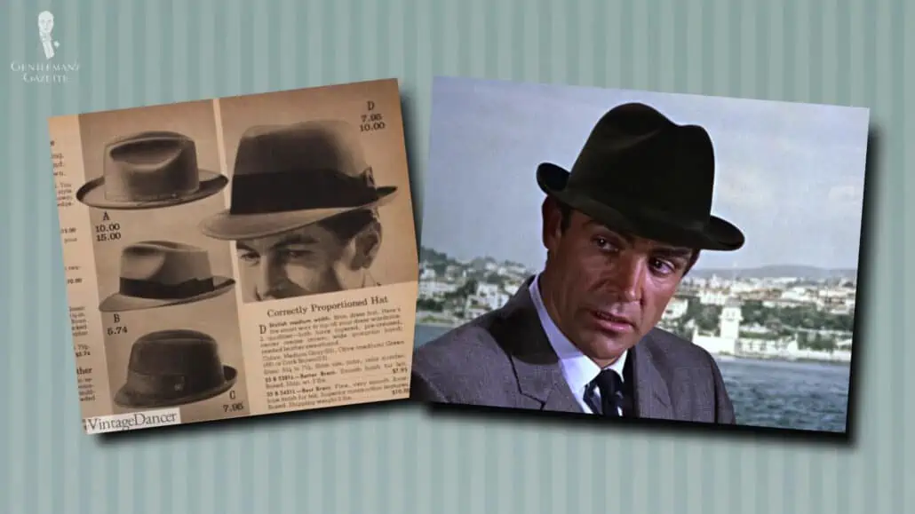 The Fedora and the Trilby hats remained to be the most famous designs in the 1960s.