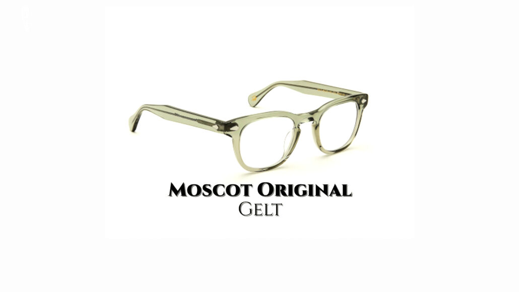 The Gelt model of the Moscot Original eyeglasses.