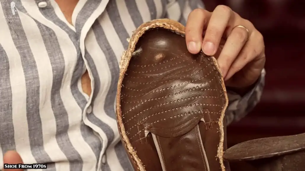 The Leeds shoe doesn't have a linen lining, but rather features perforations.
