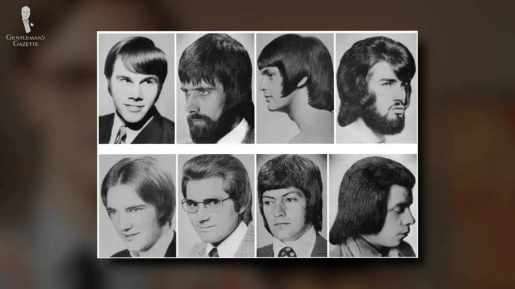 The different unique hairstyles in the 1960s.