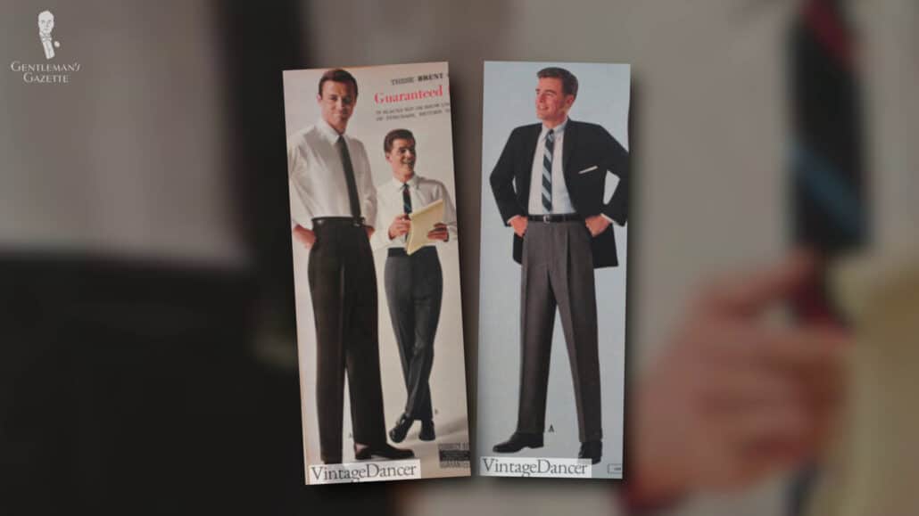 The lowering of where the trousers sat on the body is the most important change in the 60s.