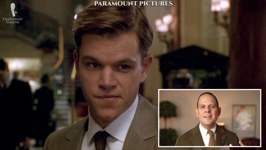 Tom Ripley as Greenleaf with his hair combed to the left.