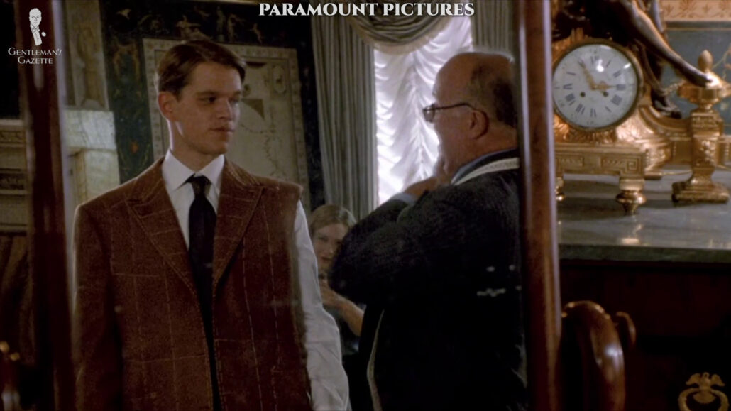 Tom Ripley during his fitting session with the tailor.
