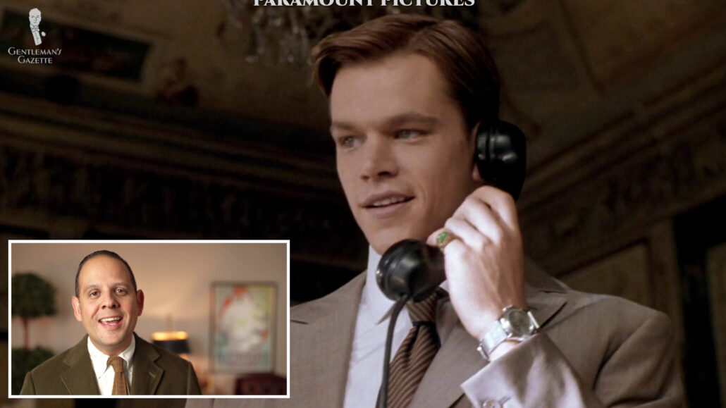 Tom Ripley talking on the phone as Greenleaf.