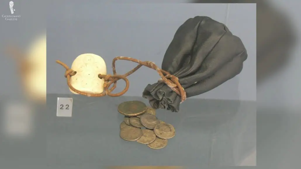 A leather purse from the Roman Empire.