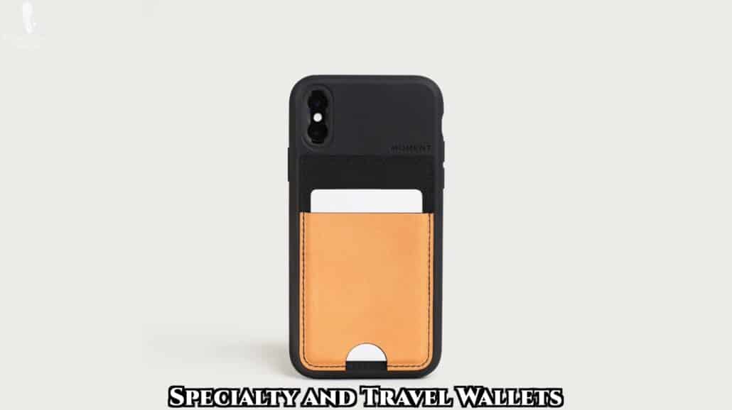 An example of a specialty wallet: one that is combined with a phone case.