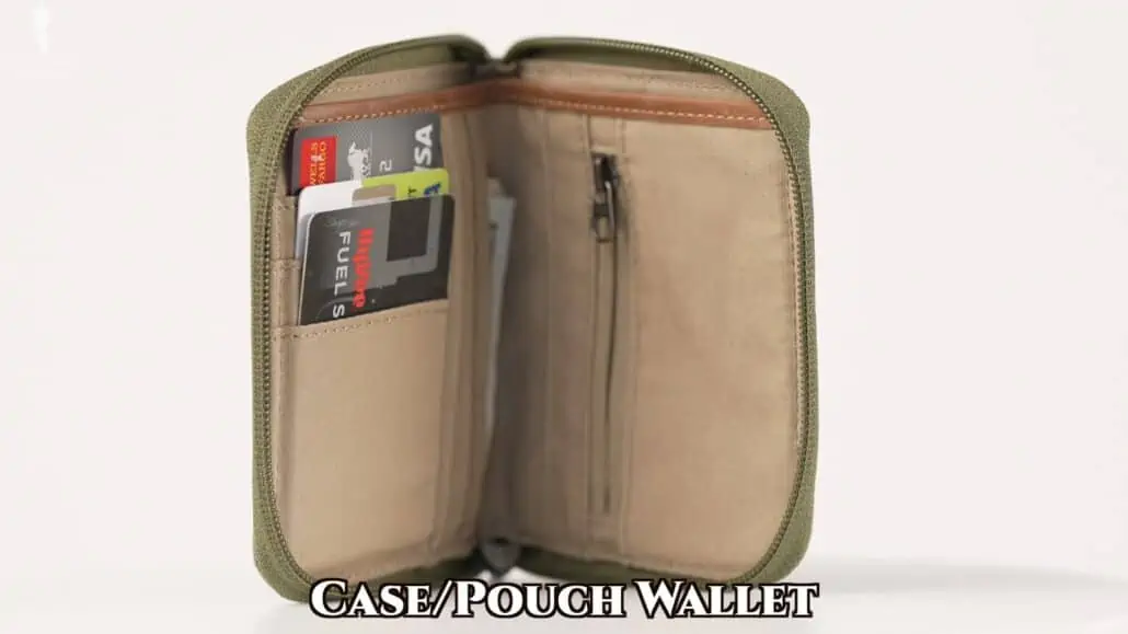 A zippered case wallet