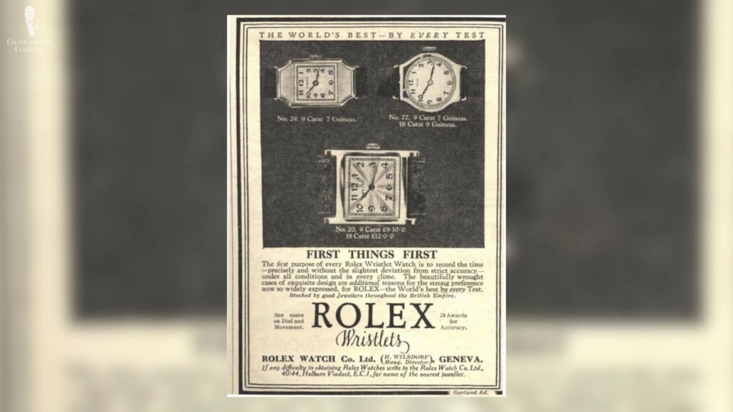 A Rolex newspaper ad