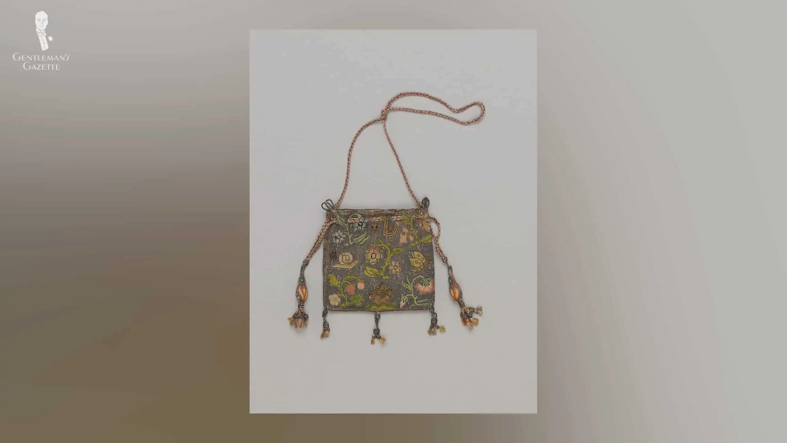A bag designed with an intricate design and embroidery