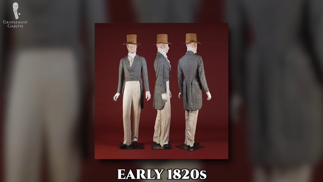 Trousers with longer legs were popular in the 1820s.