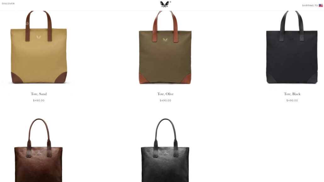 Leather tote bags from luxury luggage designer, Bennett Winch.