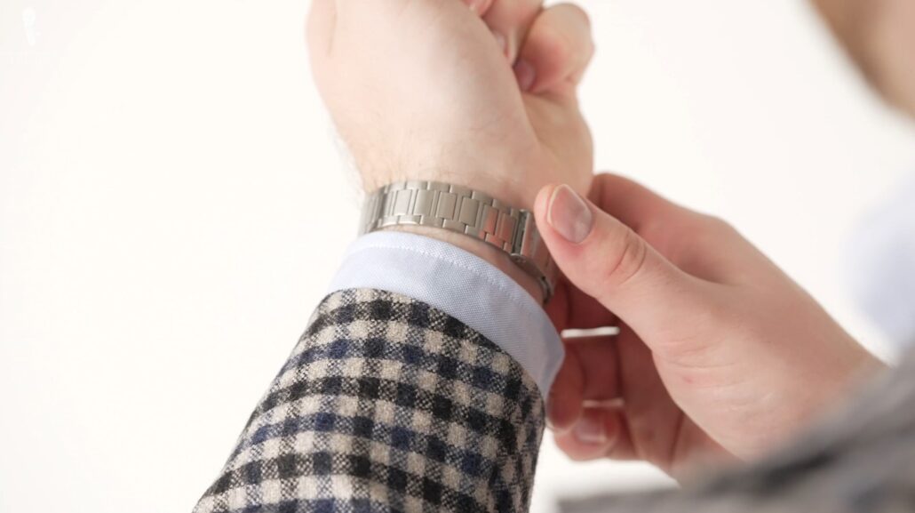 The barrel cuff of an OCBD shirt gives a less formal look which matches well with the casual flair of a digital watch.