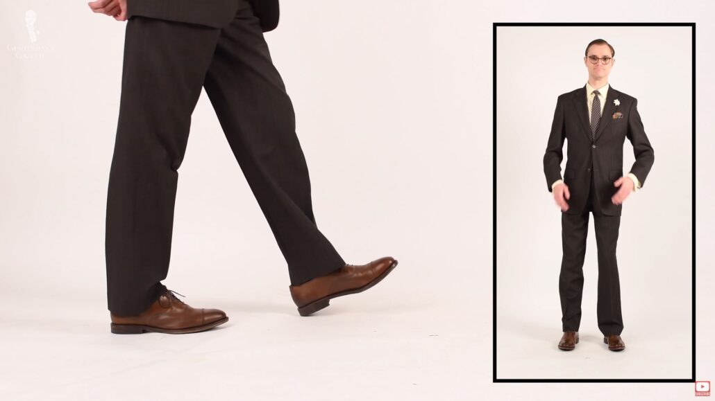 Preston's traditional look featuring his pair of Allen Edmonds Park Avenue cap toe Oxfords