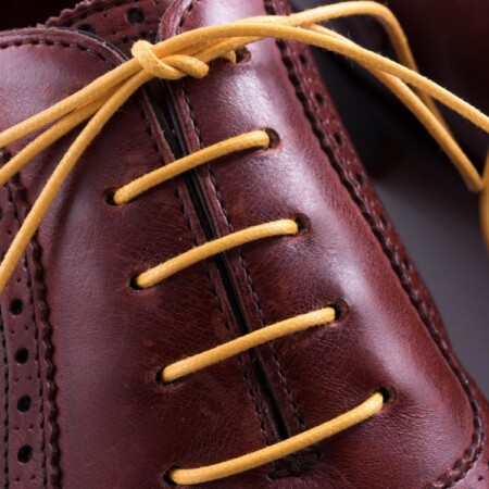 Rich Yellow Shoelaces Round - Waxed Cotton Dress Shoe Laces Luxury by Fort Belvedere